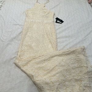 Cream lace long dress. Never worn with tags.